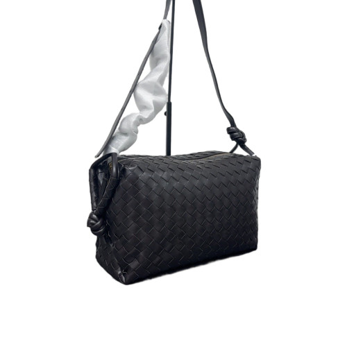 Bottega Veneta Crossbody Bag Lambskin Intrecciato Nappa Dark Brown