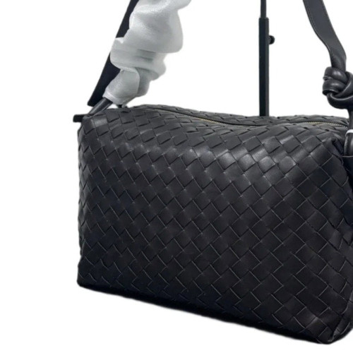 Bottega Veneta Crossbody Bag Lambskin Intrecciato Nappa Dark Brown