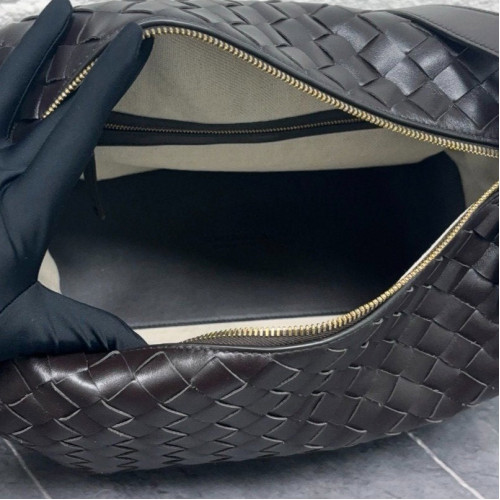 Bottega Veneta Crossbody Bag Lambskin Intrecciato Nappa Dark Brown
