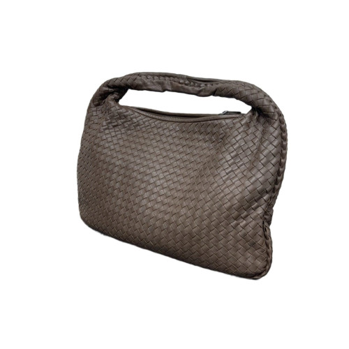 Bottega Veneta Maxi Veneta Hobo Lambskin Intrecciato Nappa Dark Brown