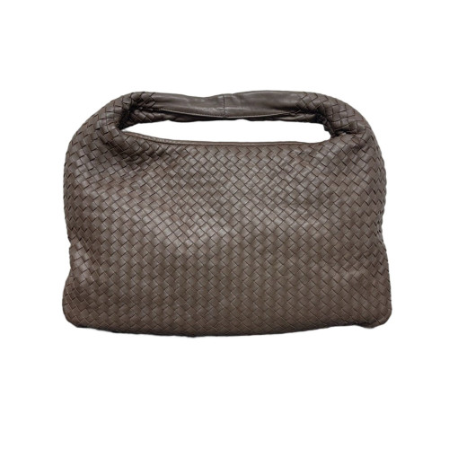 Bottega Veneta Maxi Veneta Hobo Lambskin Intrecciato Nappa Dark Brown