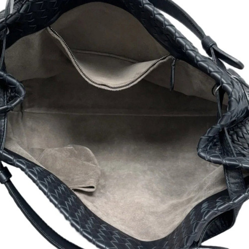 Bottega Veneta Hobo Lambskin Intrecciato Nappa Black