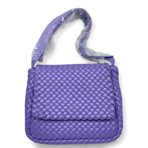 Bottega Veneta Flap Bag Lambskin Intrecciato Nappa Purple