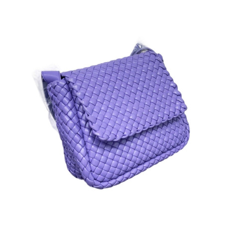 Bottega Veneta Flap Bag Lambskin Intrecciato Nappa Purple