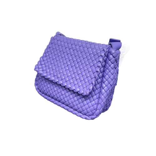 Bottega Veneta Flap Bag Lambskin Intrecciato Nappa Purple