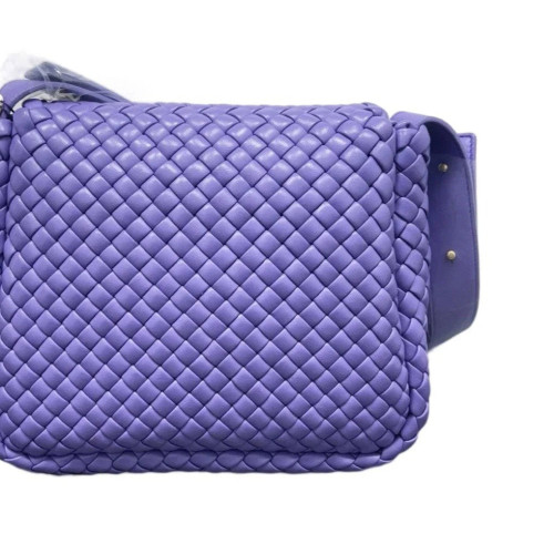 Bottega Veneta Flap Bag Lambskin Intrecciato Nappa Purple