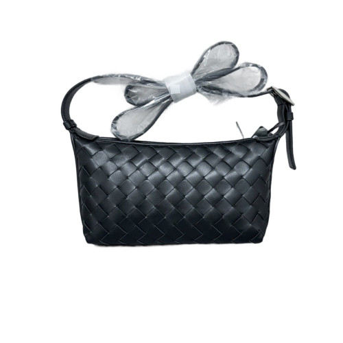 Bottega Veneta Crossbody Bag Lambskin Intrecciato Nappa Black