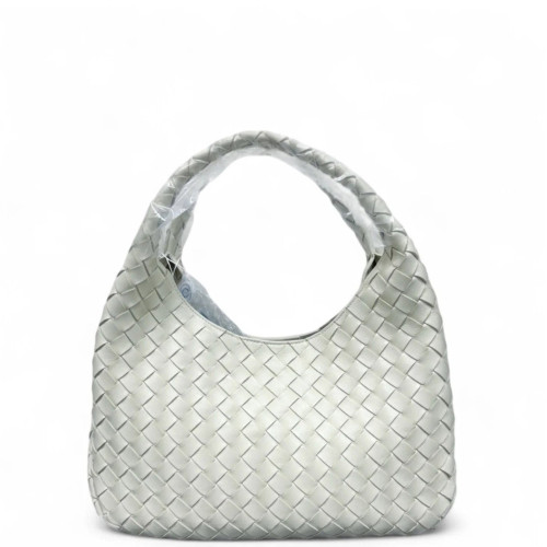 Bottega Veneta Hobo Lambskin Intrecciato Nappa White