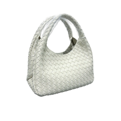 Bottega Veneta Hobo Lambskin Intrecciato Nappa White