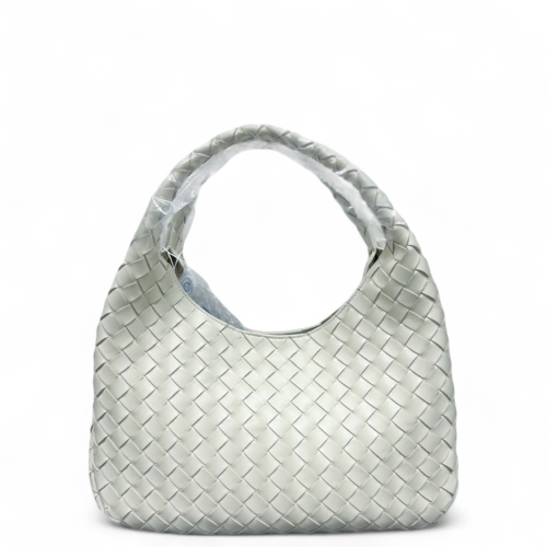 Bottega Veneta Hobo Lambskin Intrecciato Nappa White