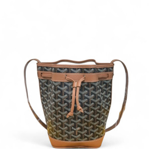 Goyard Petit Flot Bucket Bag PM Goyardine Brown Ecru Dark Grey