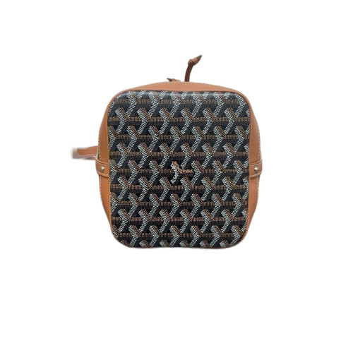 Goyard Petit Flot Bucket Bag PM Goyardine Brown Ecru Dark Grey