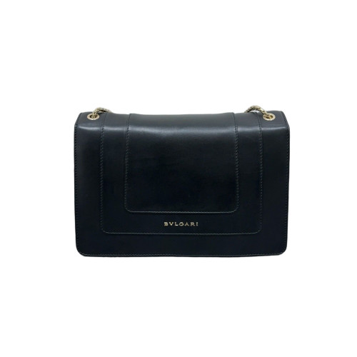 Bvlgari Large Serpenti Forever Shoulder Bag Smooth Calfskin Black Brown