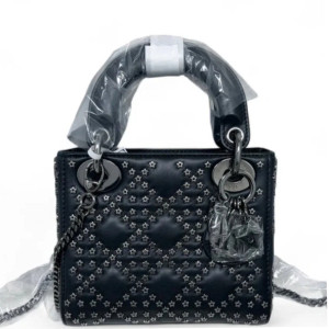 Dior Studded Mini Lady Dior Lambskin Black Dior Studded Mini Lady Dior Lambskin Black