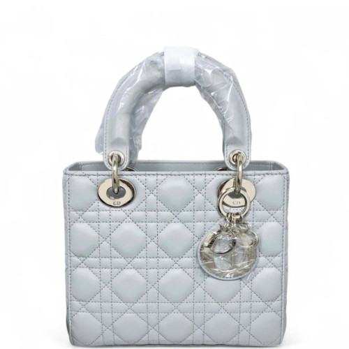 Dior Small Lady Dior Calfskin Light Grey