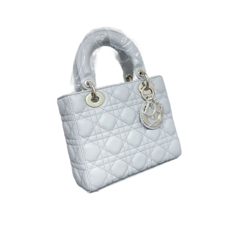 Dior Small Lady Dior Calfskin Light Grey