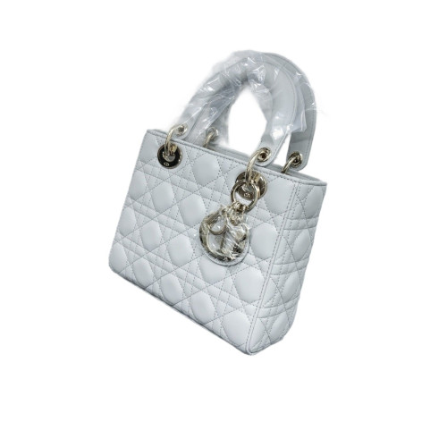 Dior Small Lady Dior Calfskin Light Grey