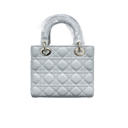 Dior Small Lady Dior Calfskin Light Grey