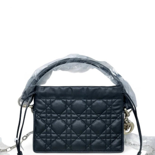 Dior Mini Lady Dior Milly Drawstring Bag Calfskin Black Dior Mini Lady Dior Milly Drawstring Bag Calfskin Black