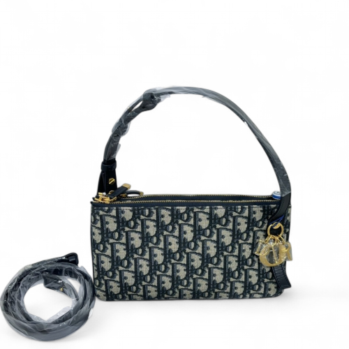 Dior Shoulder Bag Canvas Beige Navy Dior Shoulder Bag Canvas Beige Navy