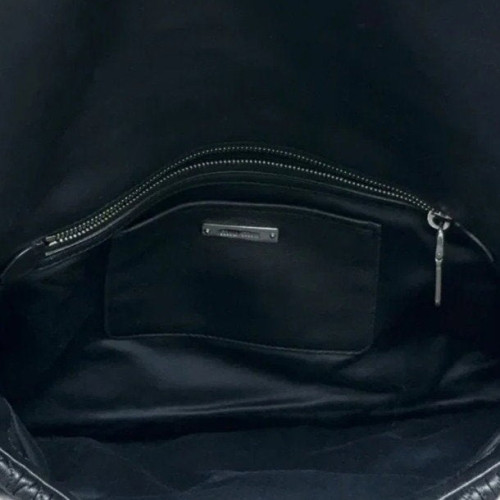 Miu Miu Crystal Matelasse Crystal Flap Clutch Crumpled Lambskin Black