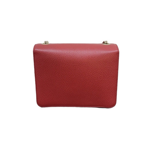 Gucci Small Interlocking G Shoulder Bag Grained Calfskin Red