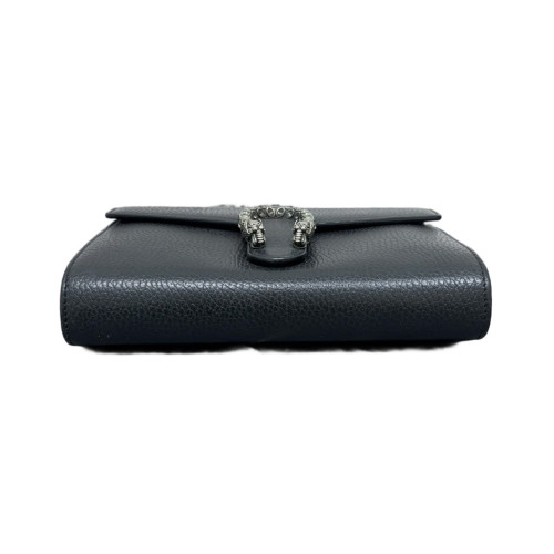 Gucci Crystal Mini Dionysus Chain Wallet Grained Calfskin Black