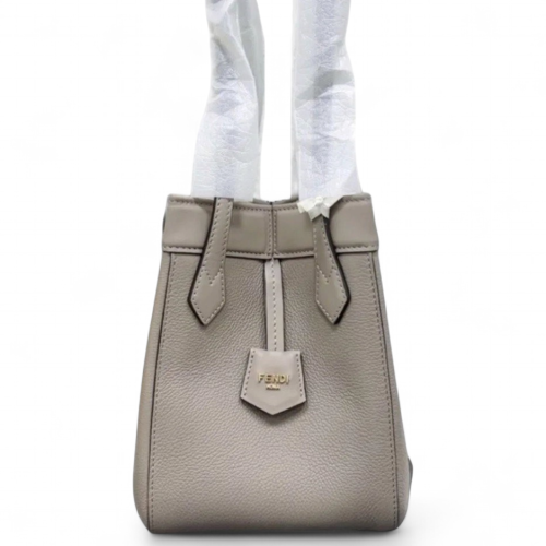 Fendi Mini Origami Grained Calfskin Grey