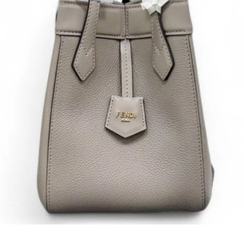 Fendi Mini Origami Grained Calfskin Grey