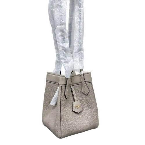 Fendi Mini Origami Grained Calfskin Grey