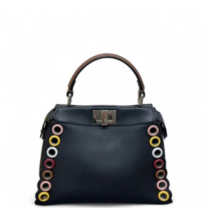Fendi Peekaboo Mini Calfskin Black Brown Pink Fendi Peekaboo Mini Calfskin Black Brown Pink