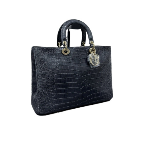 Dior Large Diorissimo Tote Shiny Crocodile Dark Grey Dior Large Diorissimo Tote Shiny Crocodile Dark Grey