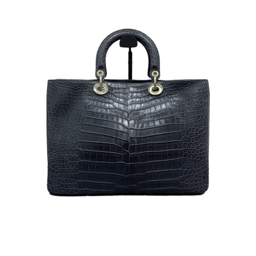 Dior Large Diorissimo Tote Shiny Crocodile Dark Grey Dior Large Diorissimo Tote Shiny Crocodile Dark Grey