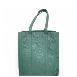 Prada Tote Bag Crumpled Lambskin Green