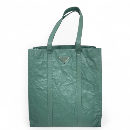 Prada Tote Bag Crumpled Lambskin Green