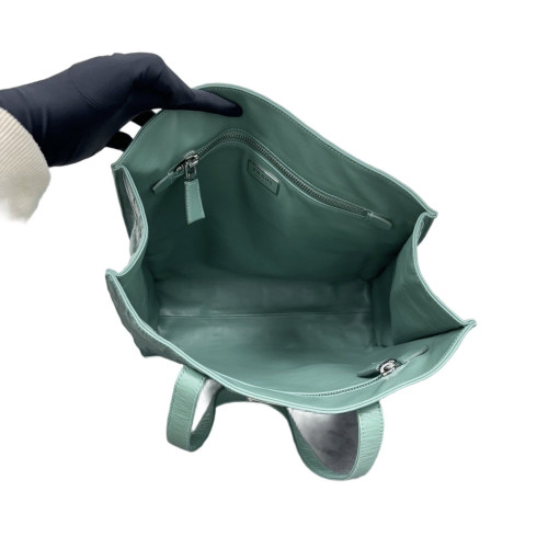 Prada Tote Bag Crumpled Lambskin Green