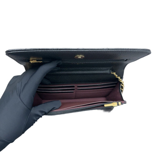 Chanel Quilted Wallet On Chain Grained Calfskin Black Chanel Quilted Wallet On Chain Grained Calfskin Black