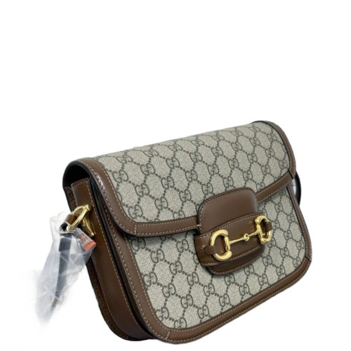 Gucci Small Horsebit 1955 GG Supreme Monogram Beige Brown