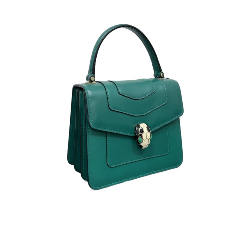 Bvlgari Small Serpenti Forever Top Handle Bag Smooth Calfskin Green