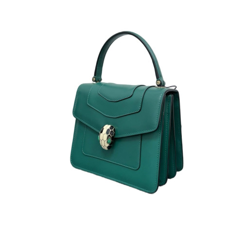 Bvlgari Small Serpenti Forever Top Handle Bag Smooth Calfskin Green