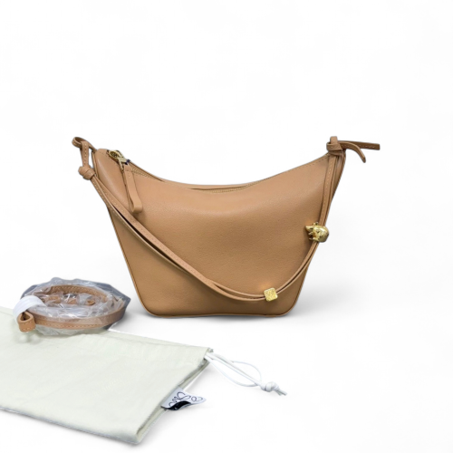 Loewe Mini Hammock Hobo Anagram Debossed Calfskin Natural Tan