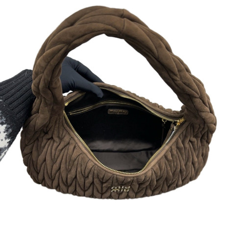 Miu Miu Hobo Suede Dark Brown