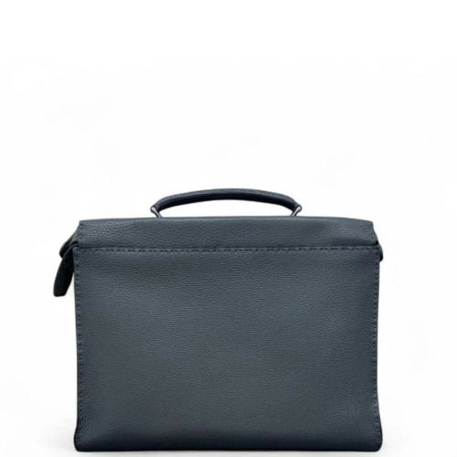 Fendi Selleria Peekaboo Fit Grained Calfskin Dark Grey