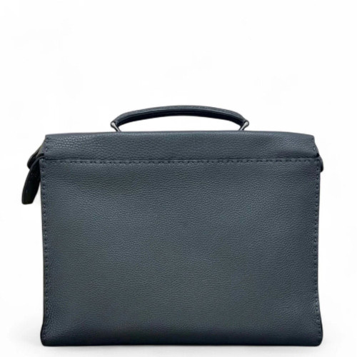 Fendi Selleria Peekaboo Fit Grained Calfskin Dark Grey