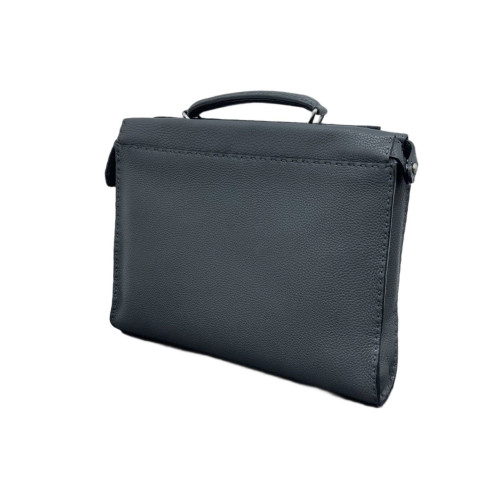 Fendi Selleria Peekaboo Fit Grained Calfskin Dark Grey