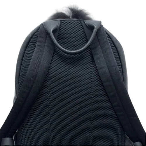 Fendi Monster Eyes Medium Backpack Grained Calfskin Calfskin Crocodile Embossed Dark Grey Yellow White