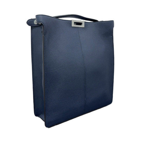 Fendi Peekaboo X-Lite Fit Grained Calfskin Dark Blue
