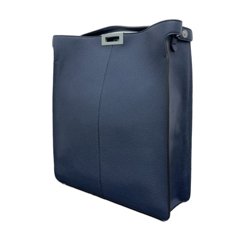Fendi Peekaboo X-Lite Fit Grained Calfskin Dark Blue