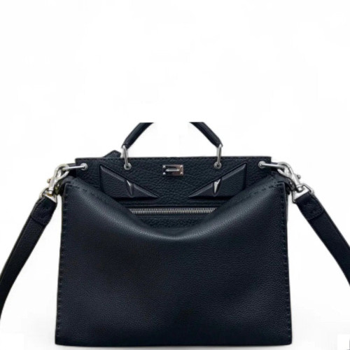 Fendi Selleria Peekaboo Fit Grained Calfskin Black