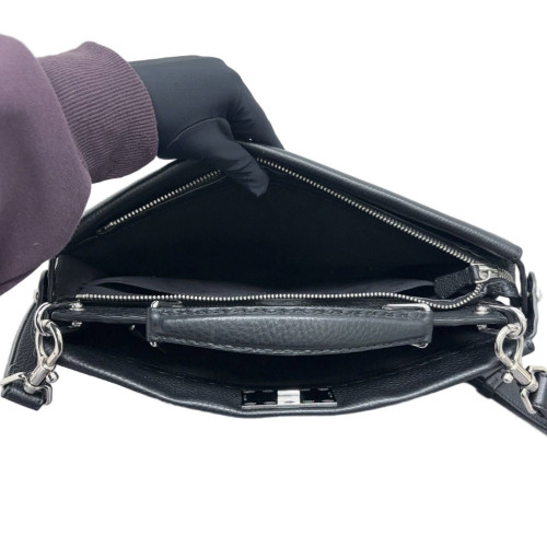 Fendi Selleria Peekaboo Fit Grained Calfskin Black